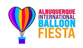 Albuquerque International Balloon Fiesta background or banner design template is observed every year in October. Holiday concept. Template for card, poster, placard, template. eps 10 vector