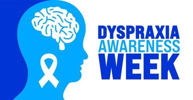 Dyspraxia Awareness Week background or banner design template is observed every year in October. Holiday concept. Template for card, poster, placard, template. eps 10 vector