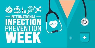 international infection prevention week background or banner design template is observed every year in October. Holiday concept. Template for card, poster, placard, template. eps 10 vector