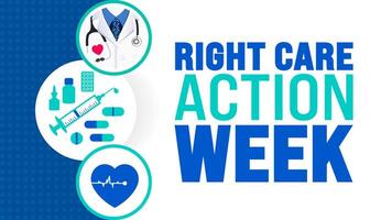 Right Care Action Week background or banner design template is observed every year in October. Holiday concept. Template for card, poster, placard, template. eps 10 vector