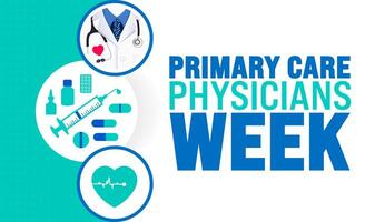 Primary Care Physicians Week background or banner design template is observed every year in October. Holiday concept. Template for card, poster, placard, template. eps 10 vector