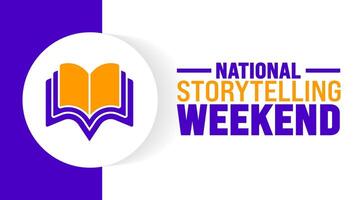 National Storytelling Weekend background or banner design template is observed every year in October. Holiday concept. Template for card, poster, placard, template. eps 10 vector