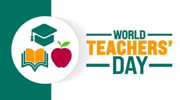 World Teachers Day background or banner design template is observed every year in October. Holiday concept. Template for card, poster, placard, template. eps 10 vector