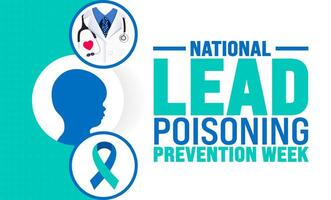 National Lead Poisoning Prevention Week background or banner design template is observed every year in October. Holiday concept. Template for card, poster, placard, template. eps 10 vector