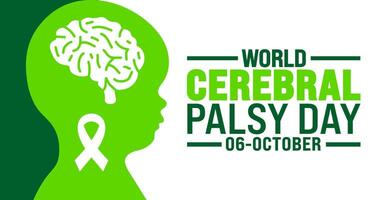 World Cerebral Palsy Day background or banner design template is observed every year in October. Holiday concept. Template for card, poster, placard, template. eps 10 vector