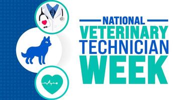 National Veterinary Technician Week background or banner design template is observed every year in October. Holiday concept. Template for card, poster, placard, template. eps 10 vector