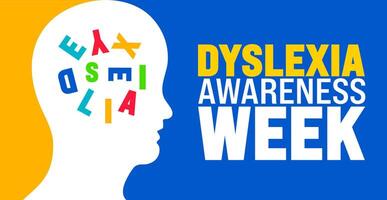 Dyslexia Awareness Week background or banner design template is observed every year in October. Holiday concept. Template for card, poster, placard, template. eps 10 vector