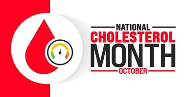 National Cholesterol Month background or banner design template is observed every year in October. Holiday concept. Template for card, poster, placard, template. eps 10 vector