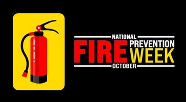 National Fire Prevention Week background or banner design template is observed every year in October. Holiday concept. Template for card, poster, placard, template. eps 10 vector