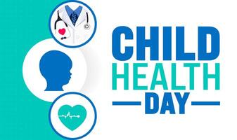 Child Health Day background or banner design template is observed every year in October. Holiday concept. Template for card, poster, placard, template. eps 10 vector