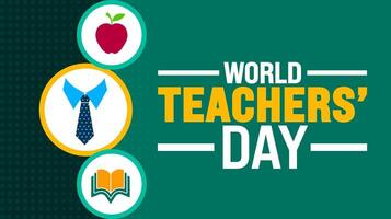 World Teachers Day background or banner design template is observed every year in October. Holiday concept. Template for card, poster, placard, template. eps 10 vector