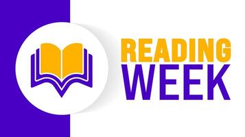 Reading Week background or banner design template is observed every year in October. Holiday concept. Template for card, poster, placard, template. eps 10 vector