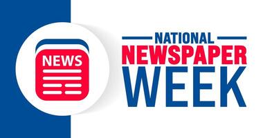 National Newspaper Week background or banner design template is observed every year in October. Holiday concept. Template for card, poster, placard, template. eps 10 vector