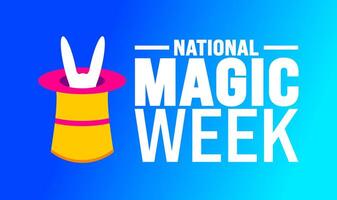 National Magic Week background or banner design template is observed every year in October. Holiday concept. Template for card, poster, placard, template. eps 10 vector