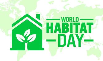 World Habitat Day background or banner design template is observed every year in October. Holiday concept. Template for card, poster, placard, template. eps 10 vector