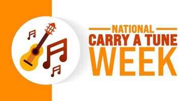 National Carry A Tune Week background or banner design template is observed every year in October. Holiday concept. Template for card, poster, placard, template. eps 10 vector