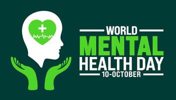 World Mental Health Day background or banner design template is observed every year in October. Holiday concept. Template for card, poster, placard, template. eps 10 vector