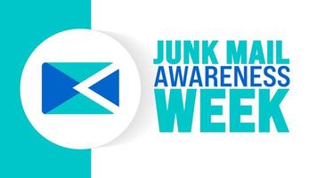 Junk Mail Awareness Week background or banner design template is observed every year in October. Holiday concept. Template for card, poster, placard, template. eps 10 vector