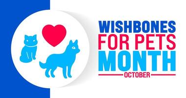 Wishbones for pets month background or banner design template is observed every year in October. Holiday concept. Template for card, poster, placard, template. eps 10 vector