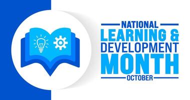 National learning and development month background or banner design template is observed every year in October. Holiday concept. Template for card, poster, placard, template. eps 10 vector