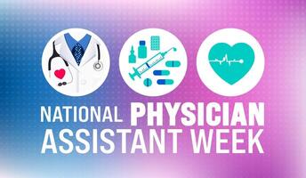 National Physician Assistant Week background or banner design template is observed every year in October. Holiday concept. Template for card, poster, placard, template. eps 10 vector