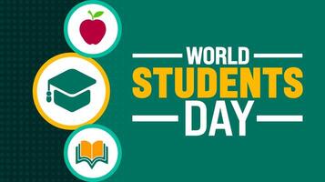 World Students Day background or banner design template is observed every year in October. Holiday concept. Template for card, poster, placard, template. eps 10 vector