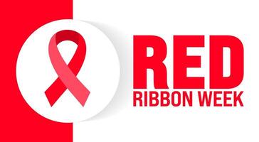 Red Ribbon Week background or banner design template is observed every year in October. Holiday concept. Template for card, poster, placard, template. eps 10 vector