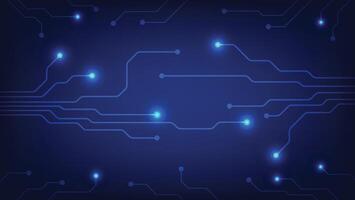 technology background with circuit board and blue light vector