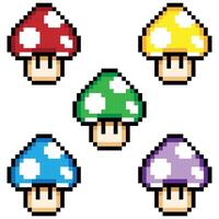 Nerd Mushroom Game Pixel vector