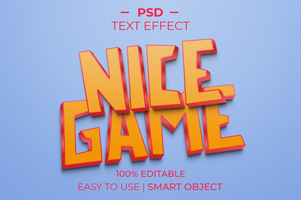 Nice Game Editable 3D Text Effect psd