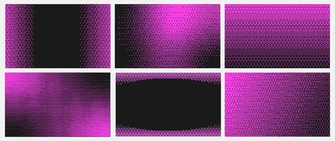 Pixelated gradient bitmap frame background. Y2K aesthetics texture. Neon pink color. Retro game technology rectangle vector