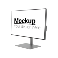Silver Layout of the monitor without background in isometry psd