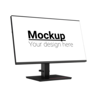 Black Layout of the monitor no background in isometry psd