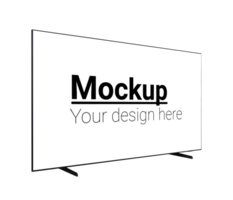 Black Layout of the monitor without background in isometry psd