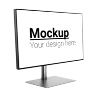 Layout of the silver monitor without background in isometry psd