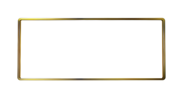 Elegant Gold Rectangular Blank Frame for Luxurious Designs. Empty Golden Border png