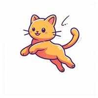 A cartoon cat running with its tail up vector