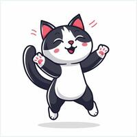 A cartoon cat jumping up and down vector