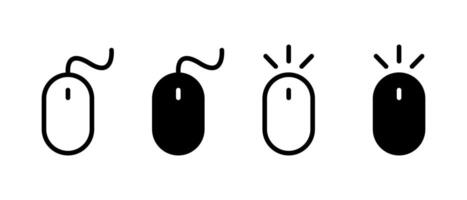 Computer mouse icon set. Click pointer sign symbol vector
