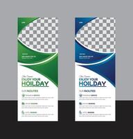 professional unique travel roll up banner design template vector