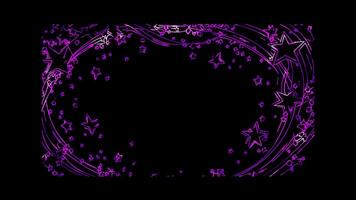 Neon frame effect, Oval Frame with Fairy Lights on black background video