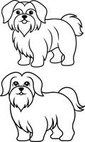 Shih tzu coloring pages vector