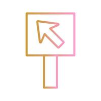Diagonal Up Left Arrow Icon Design vector