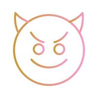 Smiling Face with Horns Icon Design vector