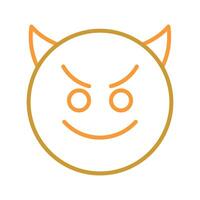 Smiling Face with Horns Icon Design vector