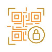 QR Code Encryption Icon Design vector