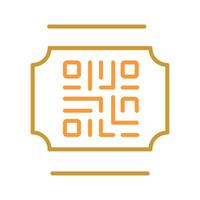 QR Code Ticket Icon Design vector