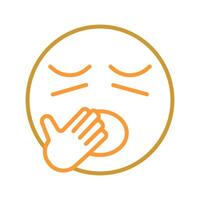 Yawning Face Icon Design vector