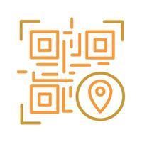 QR Code GPS Icon Design vector