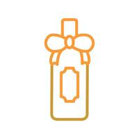 Wine Bottle with Bow Icon Design vector